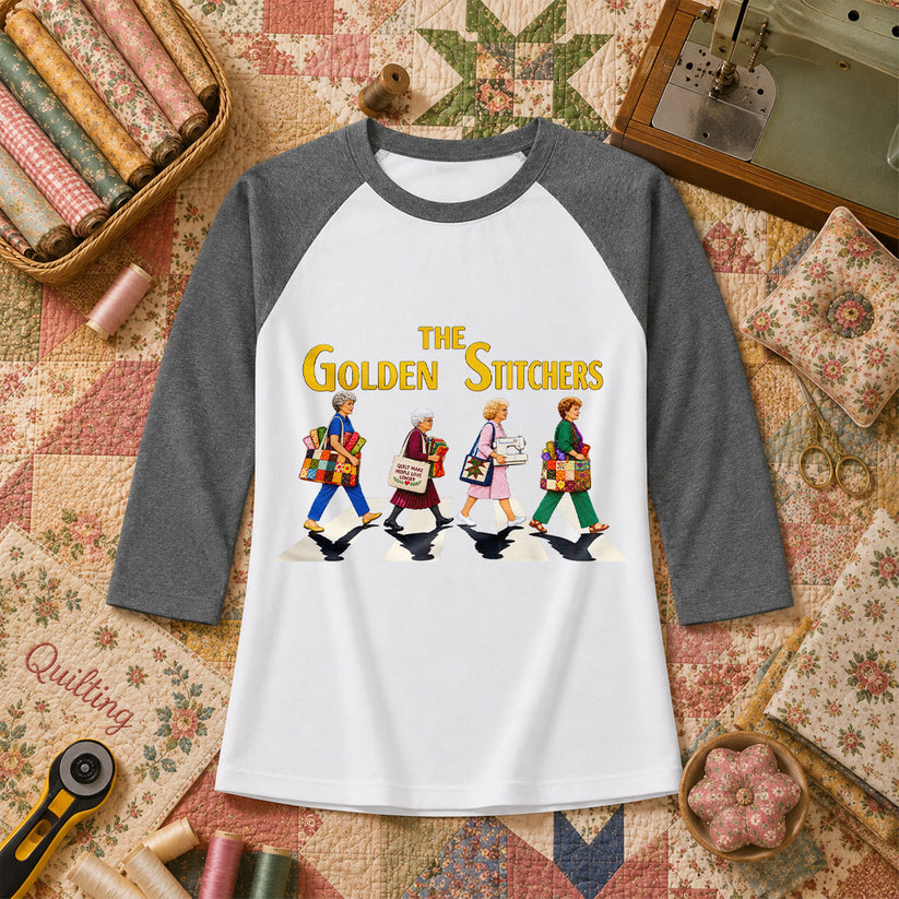 The Golden Stitchers Abbey Road Quilting Grannies Raglan Sleeve - Deep Heather