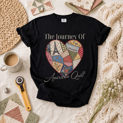 The Journey Of American Quilt T-Shirt - Black