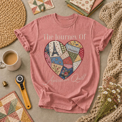 The Journey Of American Quilt T-Shirt - Heather Mauve