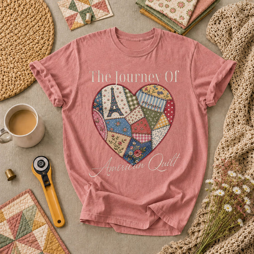 The Journey Of American Quilt T-Shirt - Heather Mauve