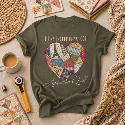 The Journey Of American Quilt T-Shirt - Military Green