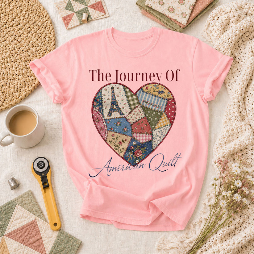 The Journey Of American Quilt T-Shirt - Pink