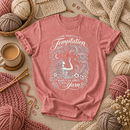 The Original Temptation Wasn't An Apple It Was Yarn T-Shirt - Heather Mauve