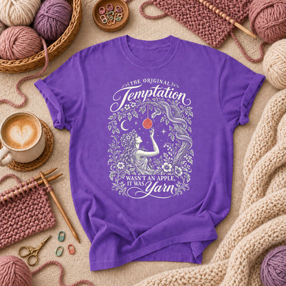 The Original Temptation Wasn't An Apple It Was Yarn T-Shirt - Purple