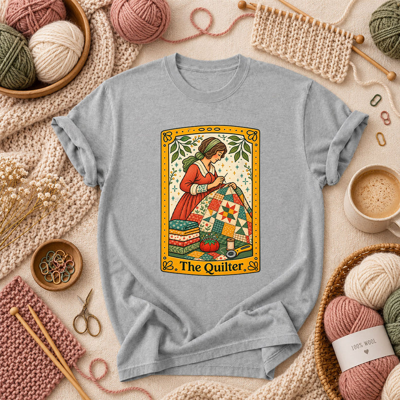The Quilter Tarot Card T-Shirt - Athletic Heather