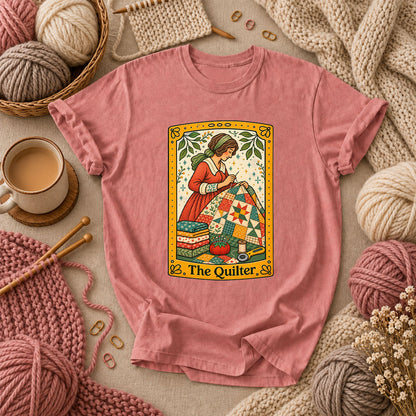 The Quilter Tarot Card T-Shirt - Heather Mauve