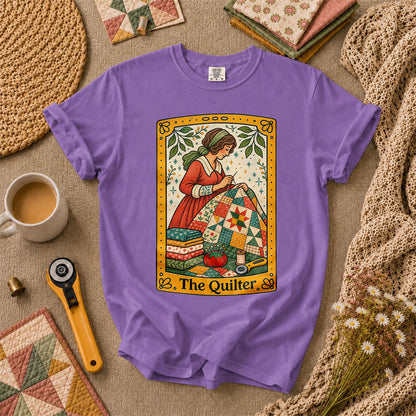 The Quilter Tarot Card T-Shirt - Heather Team Purple