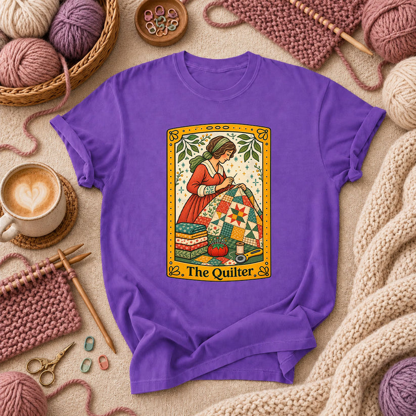 The Quilter Tarot Card T-Shirt - Purple