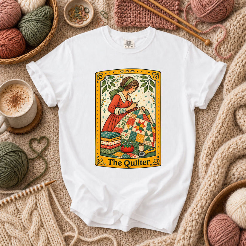 The Quilter Tarot Card T-Shirt - White