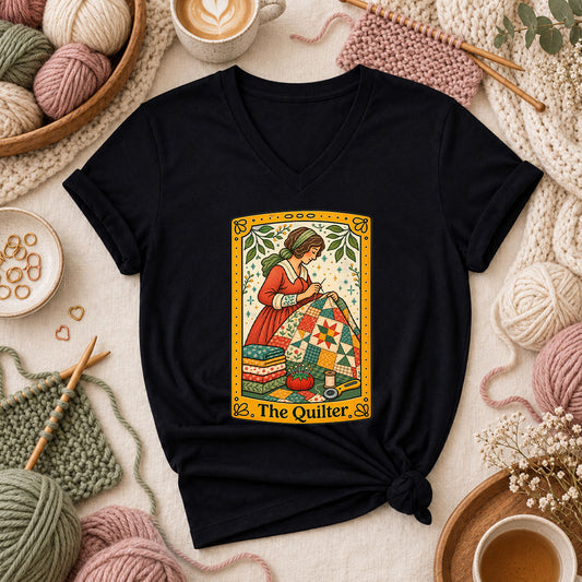 The Quilter Tarot Card Women's V-Neck