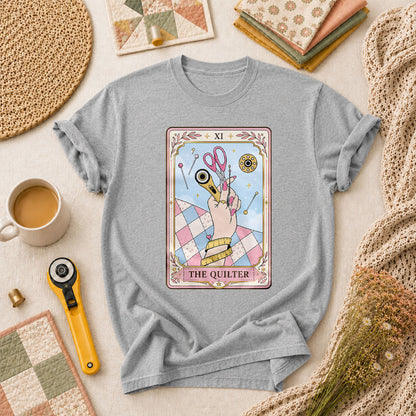 The Quilter Tarot Card XI Sewing Tools T-Shirt - Athletic Heather