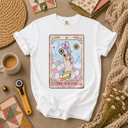 The Quilter Tarot Card XI Sewing Tools T-Shirt - White