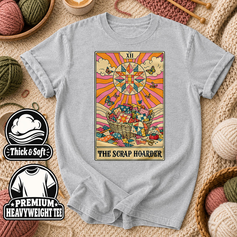 The Scrap Hoarder Tarot Card T-Shirt - Athletic Heather