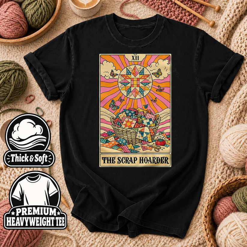 The Scrap Hoarder Tarot Card T-Shirt - Black