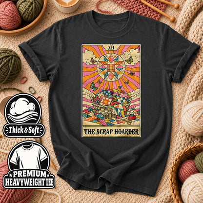The Scrap Hoarder Tarot Card T-Shirt - Dark Heather Grey