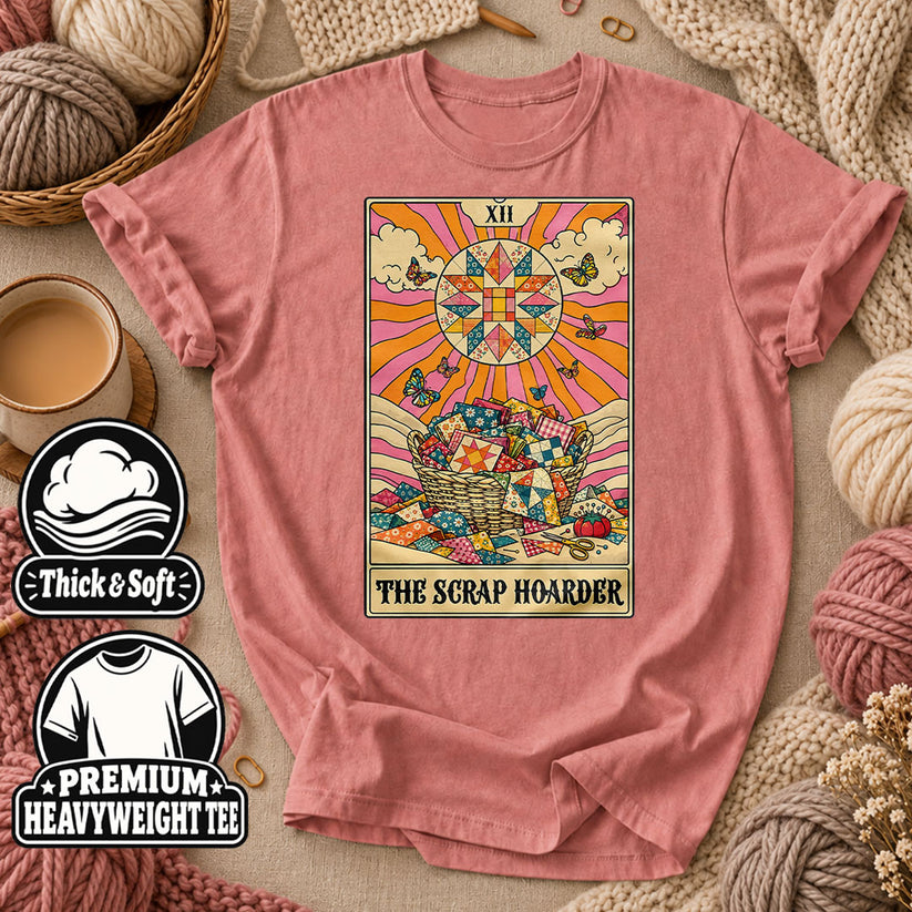 The Scrap Hoarder Tarot Card T-Shirt - Heather Mauve