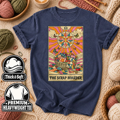 The Scrap Hoarder Tarot Card T-Shirt - Heather Navy
