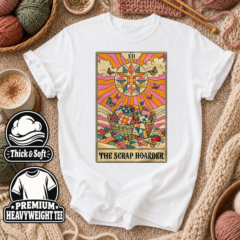 The Scrap Hoarder Tarot Card T-Shirt - White