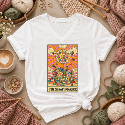 The Scrap Hoarder Tarot Card Women's V-Neck - White