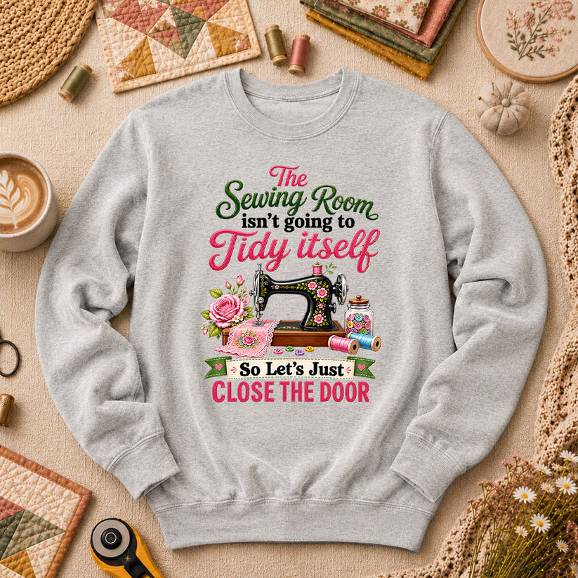 The Sewing Room Isn't Going To Tidy Itself Long Sleeve - Sport Grey