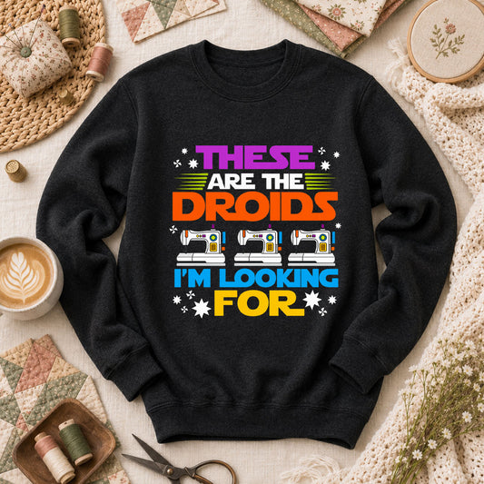 These Are The Droids I'm Looking For Sewing Machine Long Sleeve - Black