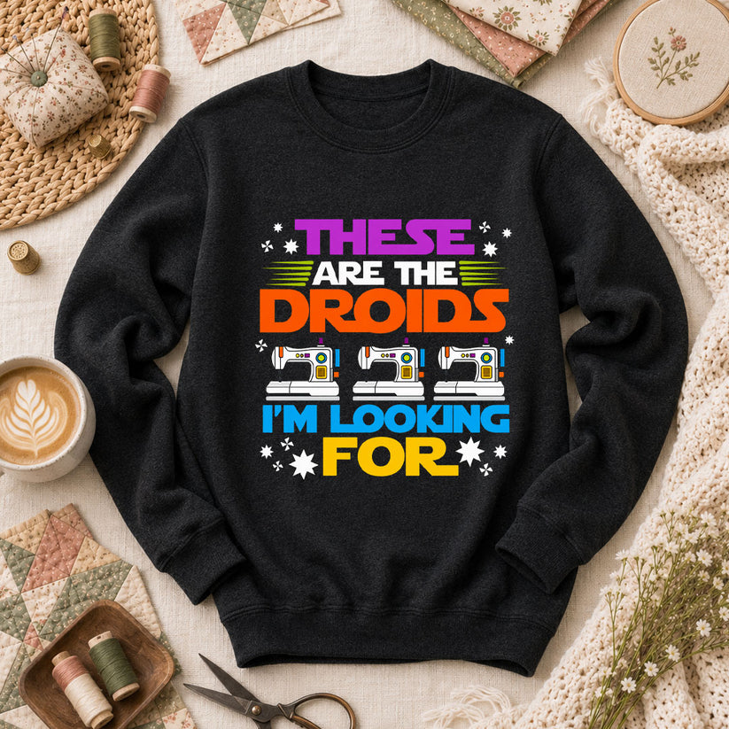 These Are The Droids I'm Looking For Sewing Machine Long Sleeve - Black