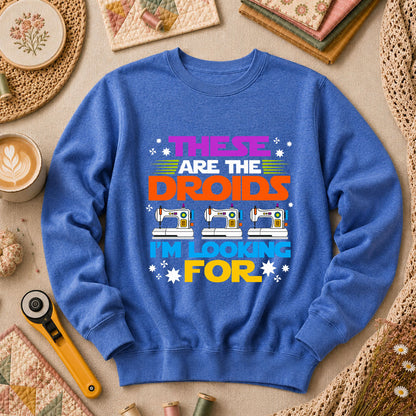 These Are The Droids I'm Looking For Sewing Machine Long Sleeve - Heather True Royal