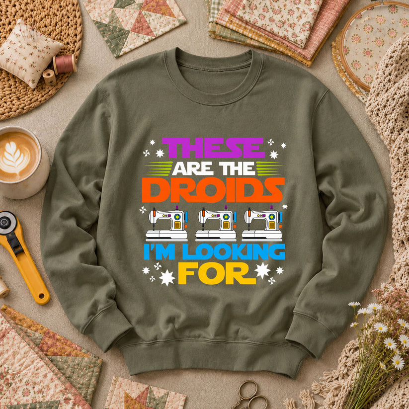 These Are The Droids I'm Looking For Sewing Machine Long Sleeve - Military Green