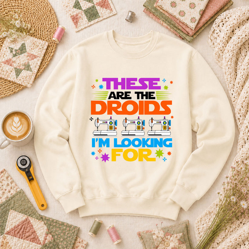 These Are The Droids I'm Looking For Sewing Machine Long Sleeve - Natural