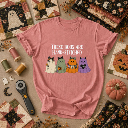 These Boos Are Hand-Stitched Ghost Halloween T-Shirt - Heather Mauve