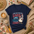 They May Take Our Lives But Never Our Fabric Duck Women's V-Neck