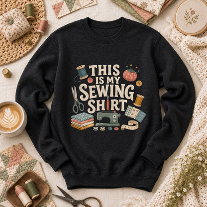 This Is My Sewing Shirt Long Sleeve - Black
