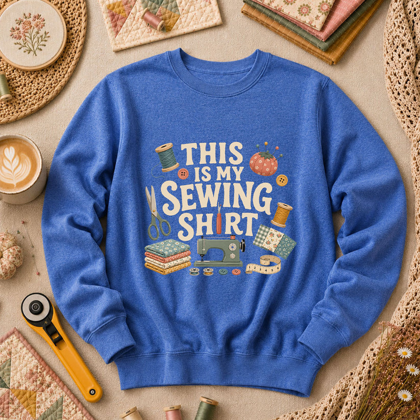 This Is My Sewing Shirt Long Sleeve - Heather True Royal
