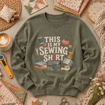 This Is My Sewing Shirt Long Sleeve - Military Green