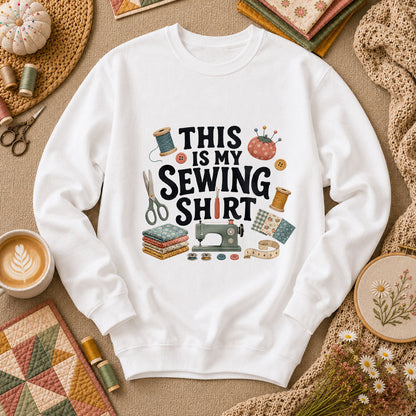 This Is My Sewing Shirt Long Sleeve - White