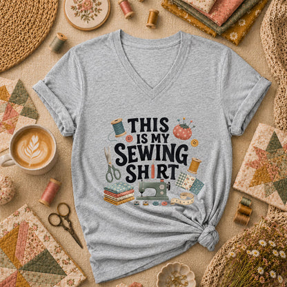 This Is My Sewing Shirt Women's V-Neck - Sport Grey