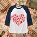Thread Spool Heart Sewing Love Raglan Sleeve