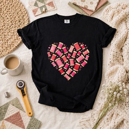 Thread Spool Heart Sewing Love T-Shirt - Black