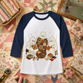 Three Ghosts Quilting Bee Halloween Raglan Sleeve