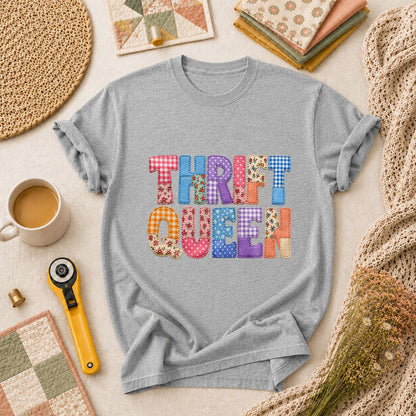 Thrift Queen Vintage Quilter T-Shirt - Athletic Heather