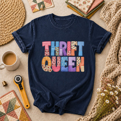 Thrift Queen Vintage Quilter T-Shirt - Navy