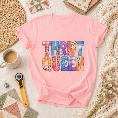 Thrift Queen Vintage Quilter T-Shirt - Pink