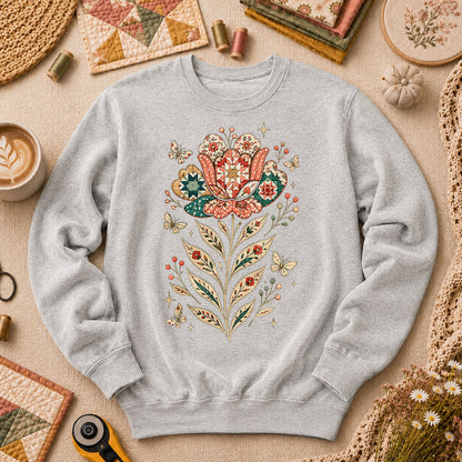Patchwork Tulip Folk Art - Sport Grey