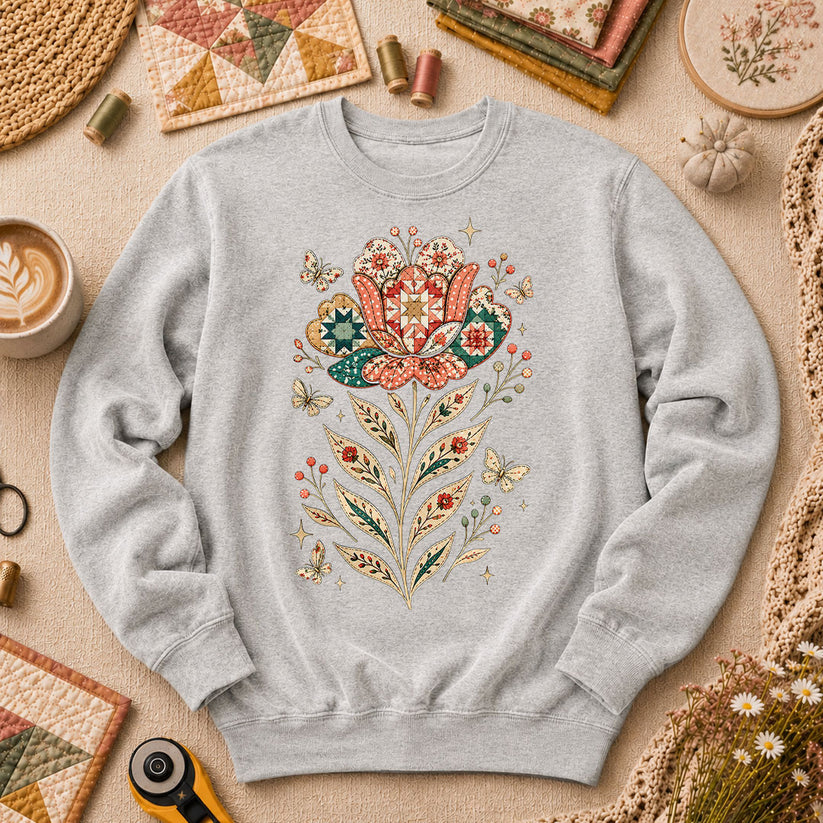 Patchwork Tulip Folk Art - Sport Grey