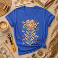 Patchwork Tulip Folk Art Women's V-Neck