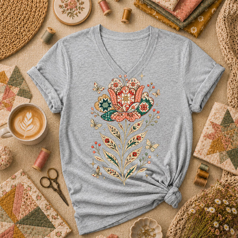 Patchwork Tulip Folk Art - Sport Grey