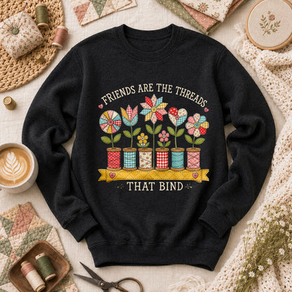 Friends Are The Threads Blooming Spools - Black