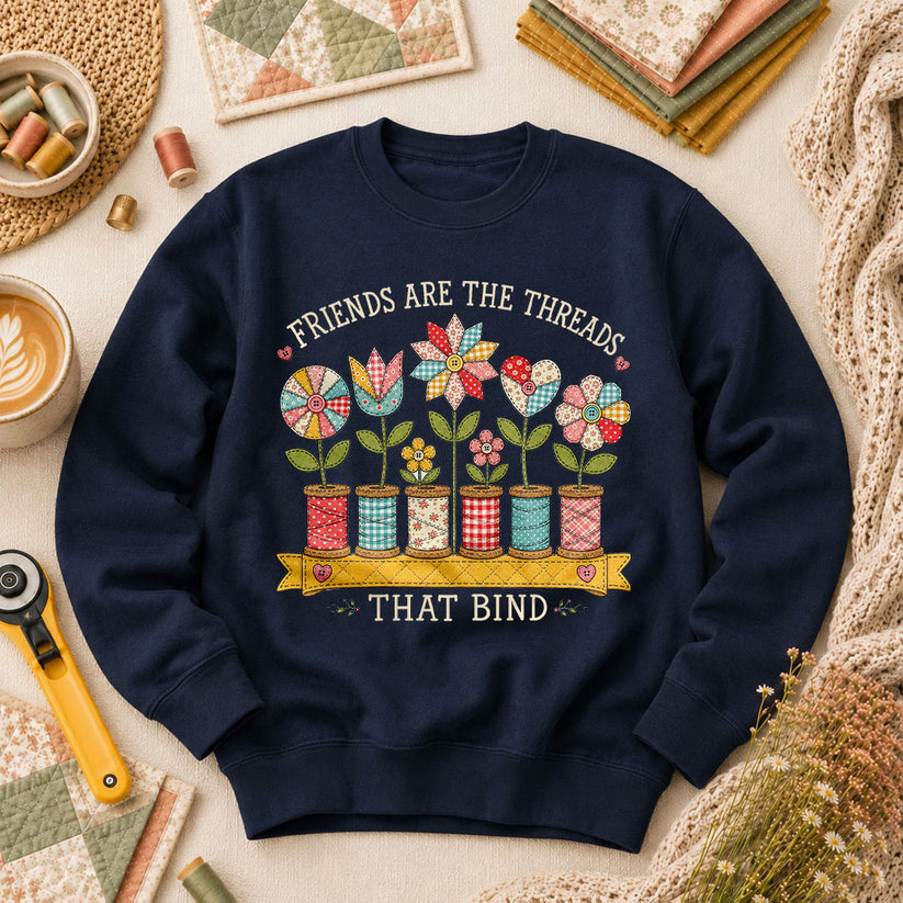 Friends Are The Threads Blooming Spools - Navy