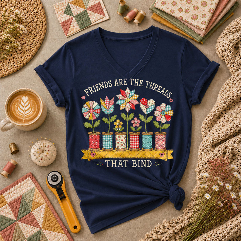 Friends Are The Threads Blooming Spools - Navy