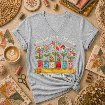 Friends Are The Threads Blooming Spools - Sport Grey